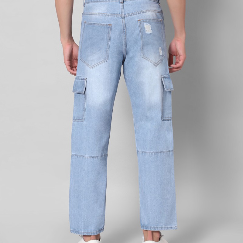 Light Blue Denim Cargo Pant