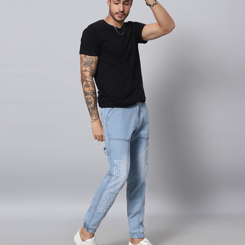 ICE Blue Denim Joggers For Men