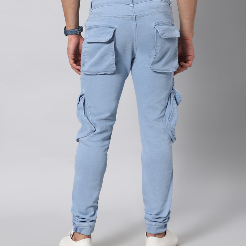 Men Jogger Fit Mid Rise ICE Blue Jeans