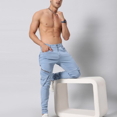 Men Jogger Fit Mid Rise ICE Blue Jeans